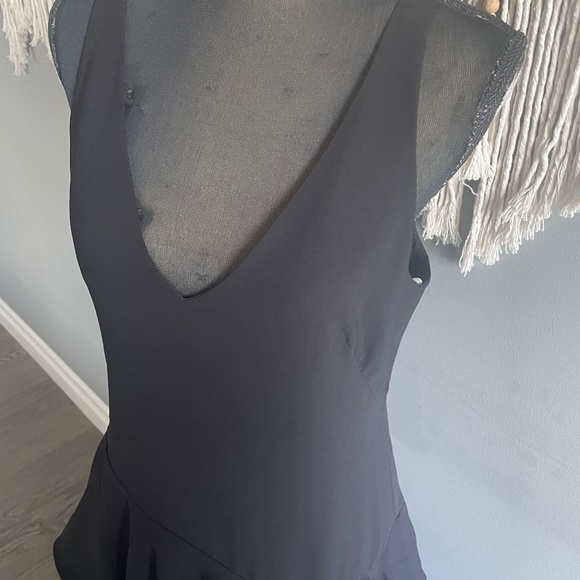 Halston Black Ruffle Maxi - Picture 4 of 9